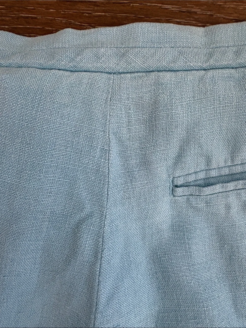 Banana Republic Blue 100% Linen Wide Leg Drawstring Pants Size 8 Relaxed